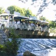 Le petit train touristique de Briare-le-Canal. Traversée par les canaux, Briare est une petite ville, du Loiret, fleurie pleine de charme au bord de la Loire. Epoque prospère où Briare était un important carrefour batelier de la Loire et des canaux mais également un site industriel produisant des perles, des boutons et de la mosaïque… Aujourd’hui les bâtiments témoignent de ce riche passé.